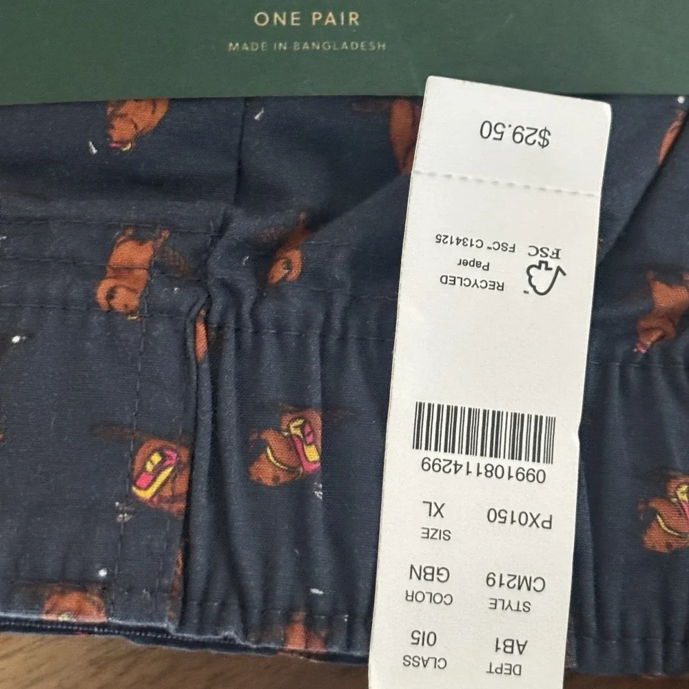 NWT Lot of 2 J Crew Boxer Short Mens Sz XL Underwear Beaver / Striped Cotton